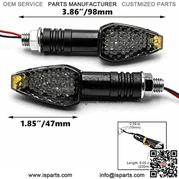 Tech Smoked Turn Signal Indicator Blinker LED Light Lamps For Motorcycle Motorbike, 10-SMD Amber - Image 3