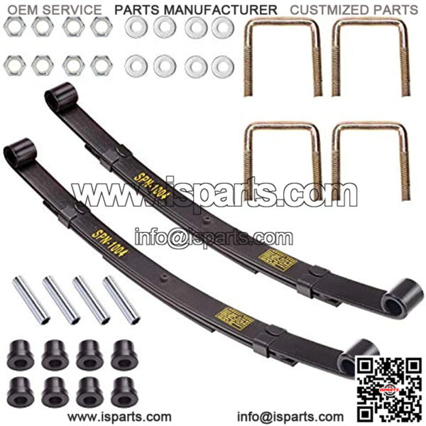 EZGO TXT Golf Cart Heavy Duty Rear Leaf Spring kit, EZGO Leaf Springs with Bushings for EZGO TXT 1994-2013 OEM# 70247-G01/70474-G01/70505-G01-3-Leaf Spring Kit