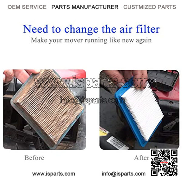 4 Pack 491588S Air Filter Replace for 491588 4915885 Flat OEM Air Cleaner Cartridge, Lawn Mower Air Filter - Image 2