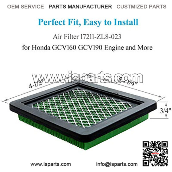 5Pack 17211-zl8-023 Air Filter, for Honda gc160 gcv160 gc190 gcv190 Engine Element and More, Lawn Mower Air Cleaner - Image 4