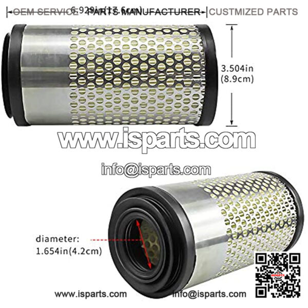 Air Filter Outer & Inner for Kubota 6C060-99410 6A100-82630 6A100-82632 6C060-99410 6C06099410 6A10082630 6A10082632 AF25745 PA4632 Kubota 32721-58242 32721-58240 PA4633 Lawn Mower - Image 2