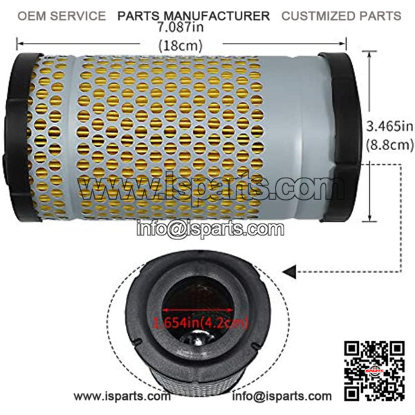 Air Filter 6C060-99410 6A100-82630 for Kubota B1410 B1610 B1700 B2100 B2400 B2400 B2410 B2630 B2710 B2910 B3030 B7300 B7400 B7410 B7500 B7510 B7610 B7800 Lawn Mower - Image 2