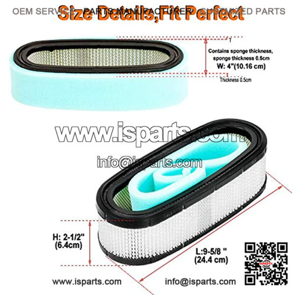 Air Filter Compatible with 394019S 394019 398825 4136 5052H 5052K Lawn Mower with 272490S Pre Filter - Image 3