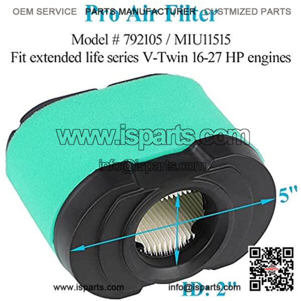 792105 Air Filter, Durable MIU11515 Air Cleaner with Oil Filter, Extended Life Series Engine 407777 445877 GY21057 Air Filter for D160 D170 Z425 LA165 Lawn Mower - Image 2