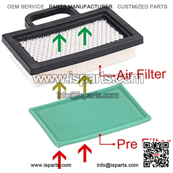 698754 273638 Air Filter with Oil Fuel Filter for BS 499486S 695667 273638S Intek Extended Life Series V-Twin 18-26 HP Lawn Mower Tractor - Image 3