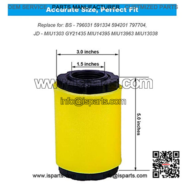 796031 Air Cleaner w/ Fuel Filter, Replace for B&S 591334 594201 797704 31A507 31A607, Lawn Mower Air Filter - Image 3