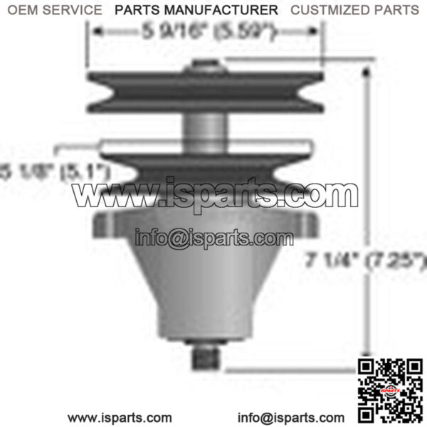 Double Pulley Deck Spindle Assembly 618-04134C 918-04134B, 618-04134D - Image 2