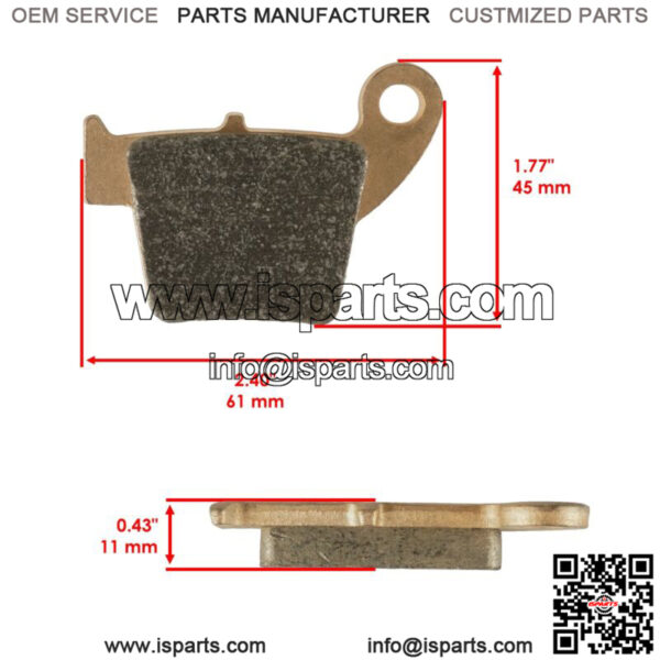 Front & Rear Sintered Brake Pads For Honda CRF250 CRF250R CRF250X 2004-2018 - Image 2