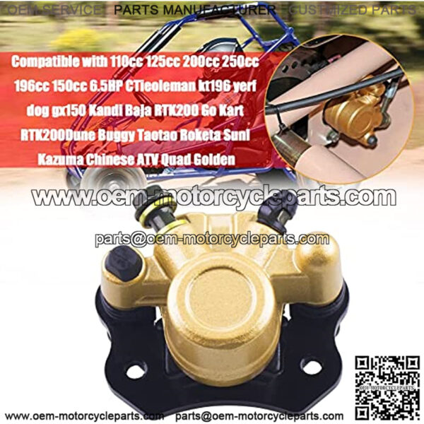 Brake Caliper 110cc 125cc 200cc 250cc 196cc 150cc 6.5HP CTieoleman kt196 yerf dog gx150 Kandi Baja RTK200 Go Kart RTK200Dune Buggy Taotao Roketa Sunl Kazuma Chinese ATV Quad Golden - Image 5