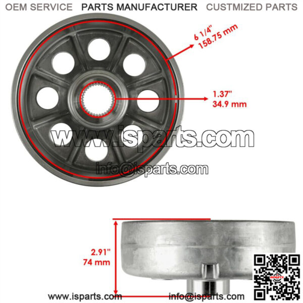 Rear Brake Drum fits Honda TRX300FW FourTrax 300 4X4 1988 1989 - 2000 Brake Drum - Image 2