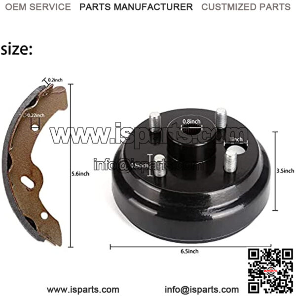 Golf Cart Brake Drums & Brake Shoes Kit for EZGO TXT 1996-up Electric Vehicles, Replace OEM 70794G01 70795G01 27943G01 27945G01 - Image 5