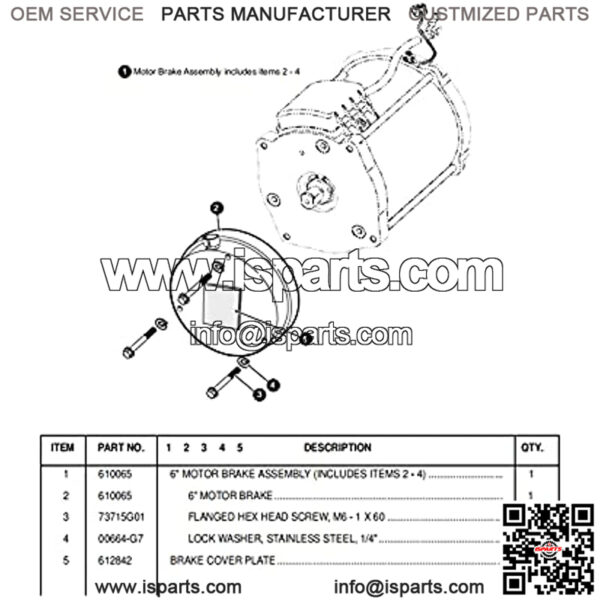 Golf Cart Motor Brake Replacement Fits EZGO RXV 2008-2011 Electric Golf Cart Replaces OEM #610065 - Image 2