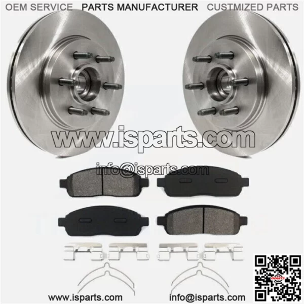 For 2004-2008 Ford F-150 Mark LT 2WD Front Disc Rotors Ceramic Brakes Pads Kit (For: Ford F-150)