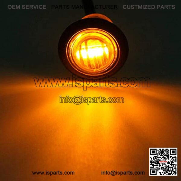 Pair 3/4" Mini Marker Clearance Light Turn Signal Light 1 Diode Amber Light,3 Wires - Image 3