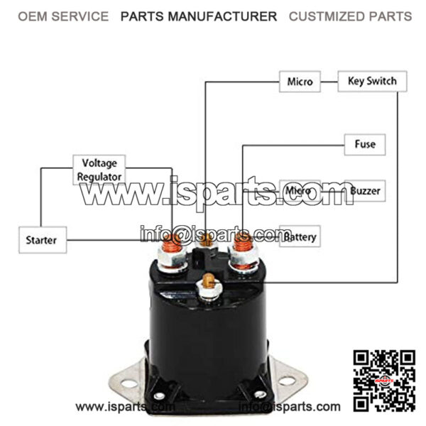 36 Volt Solenoid Relay Fit for Club Car DS 1976-1998 Electric # 8016 - Image 3