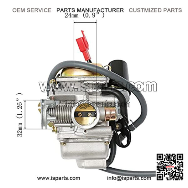 PD24J Carburetor 24mm for GY6 125cc 150cc 152QMJ 157QMI 4 Stroke Engines Electric Choke Motorcycle Scooter with Air Filter Intake Manifold - Image 2