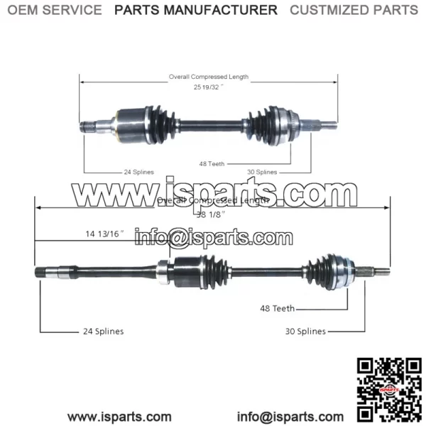 For Toyota Camry Highlander Lexus RX350 Pair of Front CV Axle Shafts Set (For: Toyota)