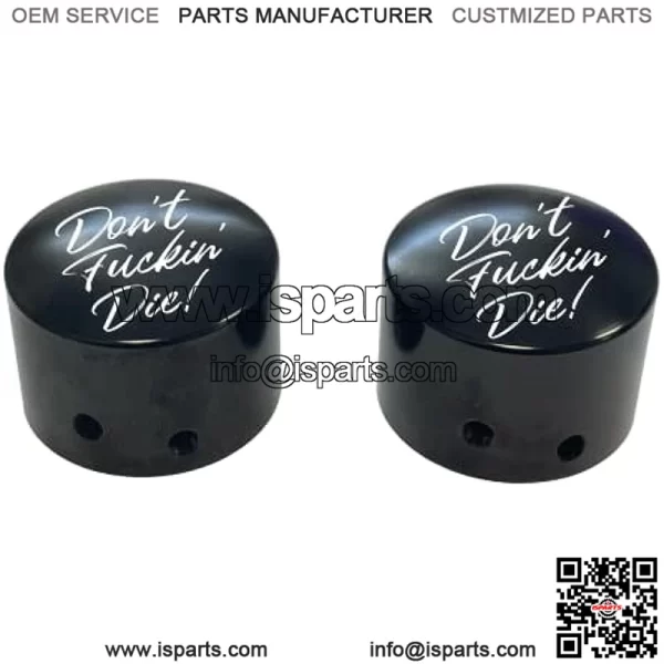 Don't Fuckin' Die Front Axle Cap Nut Covers Black in Color Compatible With Harley Davidson Touring Road King Road Glide Street Glide Ultra Dyna - Image 2