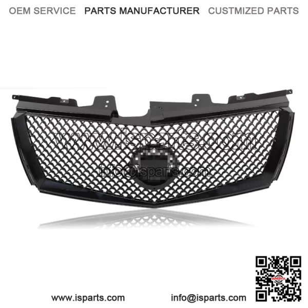 For 2008-2013 Cadillac CTS Front Bumper Upper Grille Mesh Gloss Black