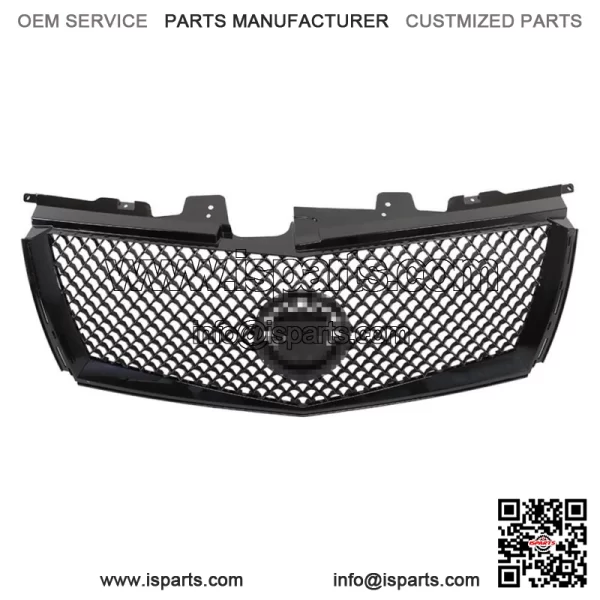 For 2008-2013 Cadillac CTS Front Bumper Upper Grille Mesh Gloss Black - Image 2