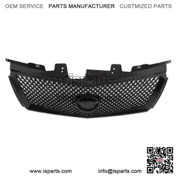 For 2008-2013 Cadillac CTS Front Bumper Upper Grille Mesh Gloss Black - Image 3