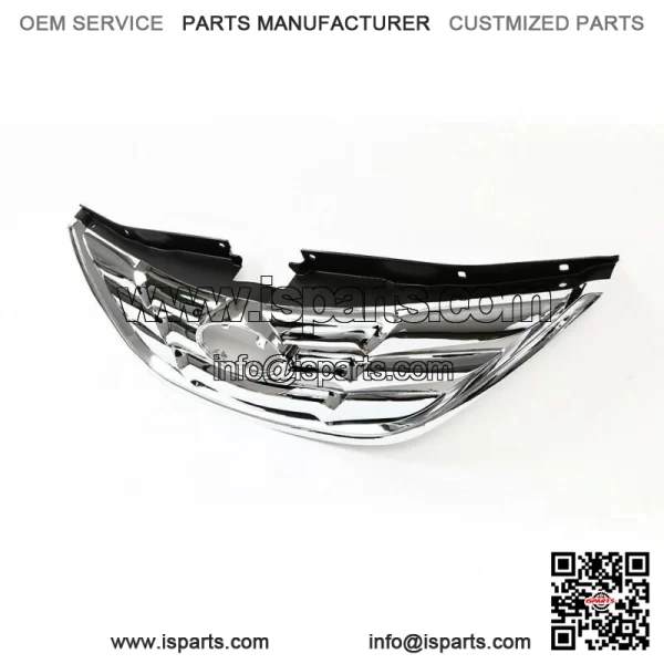 For Hyundai Sonata 2011 2012 2013 Front Upper Grille Grill Chrome Factory Style - Image 2