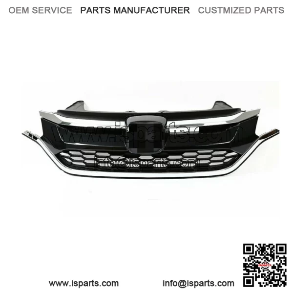 For Honda CRV 2015 2016 Front Bumper Upper and Lower Grille Set Black+Chrome