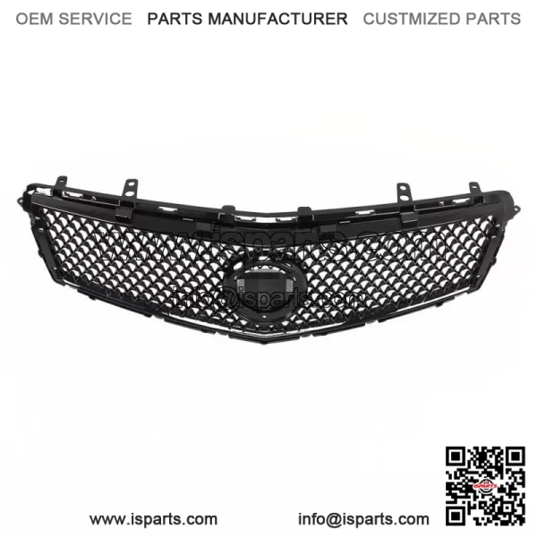 For 2013 2014 Cadillac ATS Front Bumper Grille Mesh Honeycomb Glossy Black - Image 2