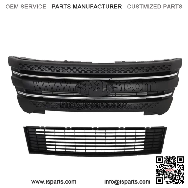 For Ford Explorer 2011 2012 2013-2015 Front Bumper Upper+Lower Grille Assembly - Image 3