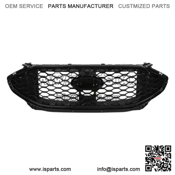 For 2019-2022 Ford Edge ST 4DR Sport Gloss Black Front Grille W/O Camera Slot - Image 2