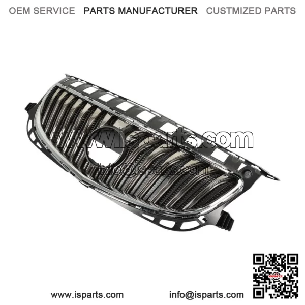 For 2015-2017 Buick Regal W/O GS Front Bumper Upper Grille Assembly Black&Chrome - Image 2