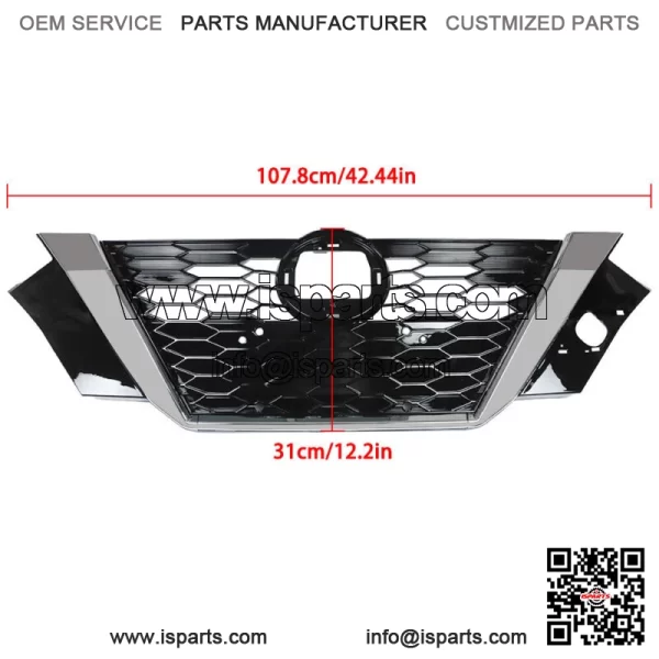 For 2020 2021 Nissan Sentra 62310-6LB0A Front Bumper Upper Grille Black    Chrome - Image 3