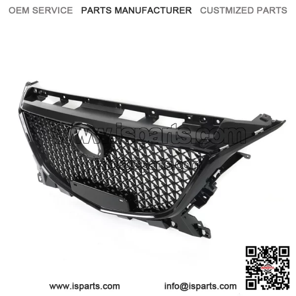 For 2014-2016 Mazda 3 Axela Front Bumper Upper Black Grille Honeycomb Grill ABS - Image 3