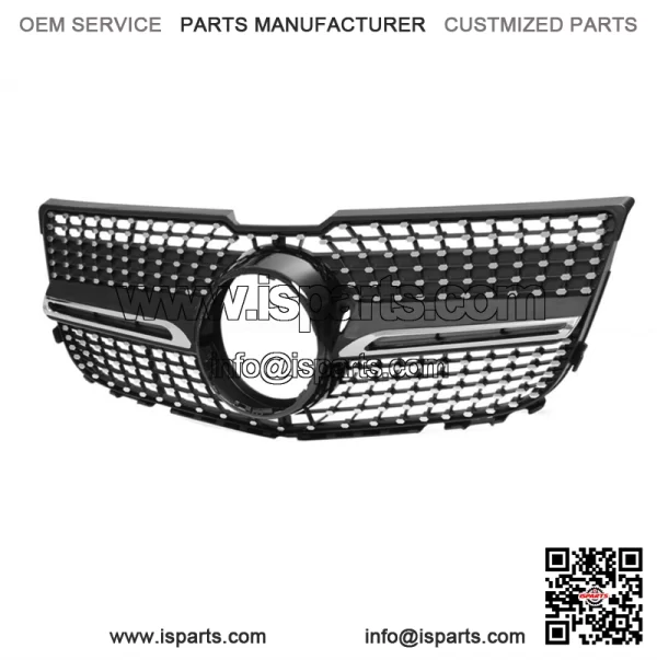 Diamond Black Front Grille Grill For Mercedes Benz GLK X204 GLK250 GLK350 13-15 - Image 2