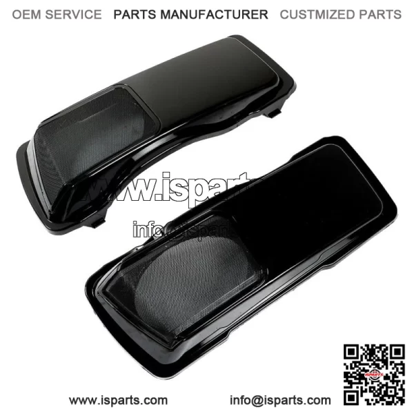 6  9" Vivid Black Speaker Lids For Touring 1994-2013 Saddlebags CVO Style - Image 3