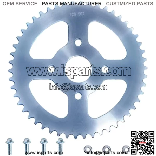 420 Chain 50 Tooth Go Kart Sprocket Compitable with Coleman BT200X CT200U Baja TrailMaster Warrior Heat Massimo MB165 MB200 196cc 420 50T 40mm Rear Drive Wheel Sprocket