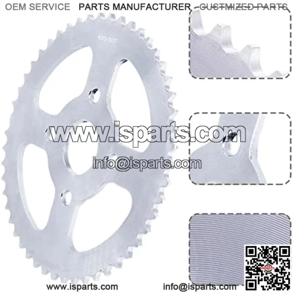 420 Chain 50 Tooth Go Kart Sprocket Compitable with Coleman BT200X CT200U Baja TrailMaster Warrior Heat Massimo MB165 MB200 196cc 420 50T 40mm Rear Drive Wheel Sprocket - Image 4