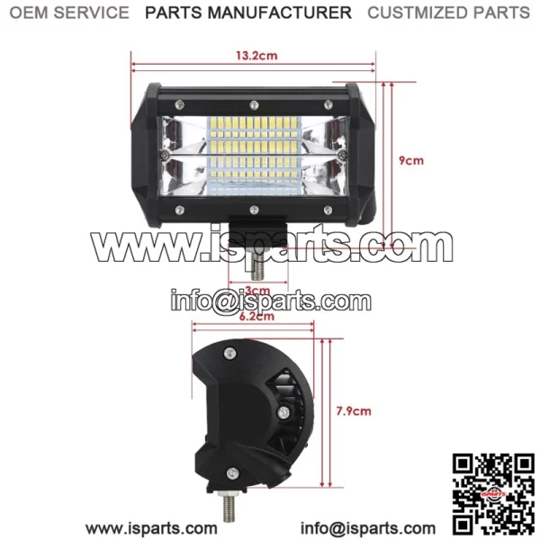 Led bar 5" 72W spot homologation E9