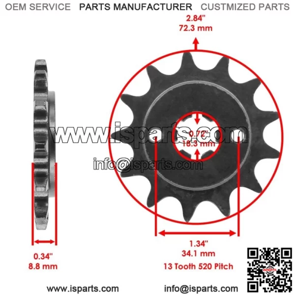 Front & Rear Sprockets Kit for Yamaha Blaster 200 YFS200 1988-2006 (For: Yamaha YFS200) - Image 2