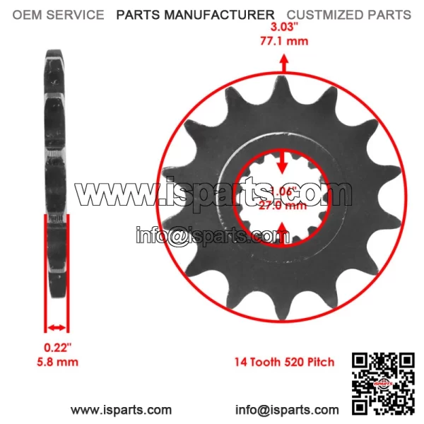 Drive Chain & Sprockets For Yamaha Raptor 700 YFM700 2013-2023 YFZ450  2004-2013 (For: Yamaha Raptor 700) - Image 3