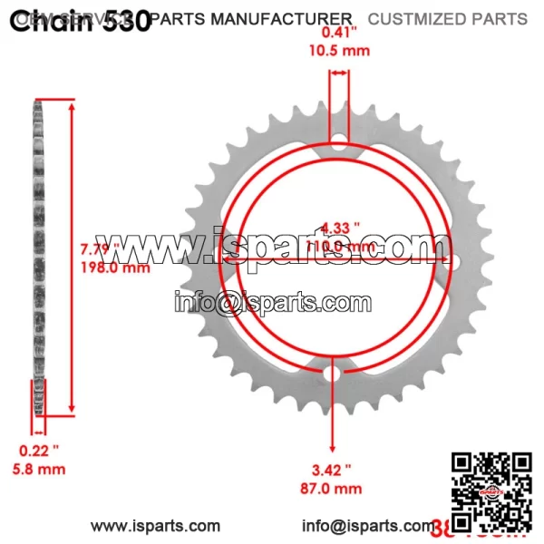 Drive Chain & Sprockets For Yamaha Raptor 700 YFM700 2013-2023 YFZ450  2004-2013 (For: Yamaha Raptor 700) - Image 4