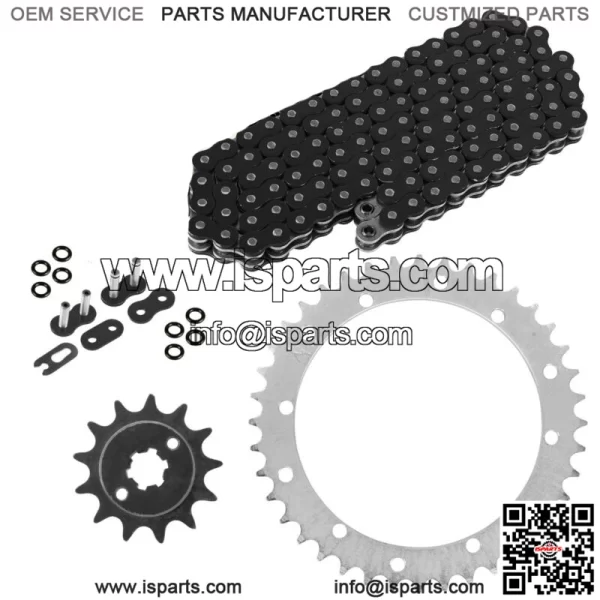 Black O-Ring Drive Chain & Sprockets Kit for Yamaha Blaster 200 YFS200 1988-06 (For: Yamaha YFS200)