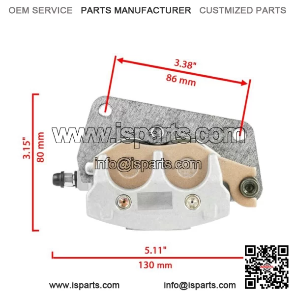 Front Left Right Brake Caliper w/ Pad for Yamaha Raptor 700 700R YFM700R 2006-24 (For: Yamaha Raptor 700) - Image 2