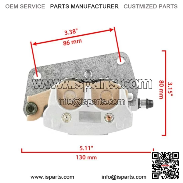 Front Left Right Brake Caliper w/ Pad for Yamaha Raptor 700 700R YFM700R 2006-24 (For: Yamaha Raptor 700) - Image 3