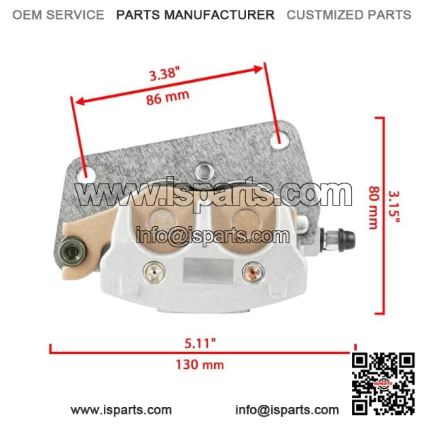 Front Right Brake Caliper w/ Pads for Yamaha Raptor 700 700R YFM700R 2006 - 2023 (For: Yamaha Raptor 700) - Image 2