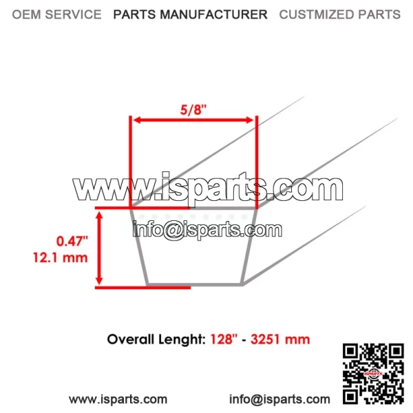 48285 486284 52" Deck Drive V Belt For Scag Super Z SMZ52  SSZ18 20 22 STHM 18 - Image 2