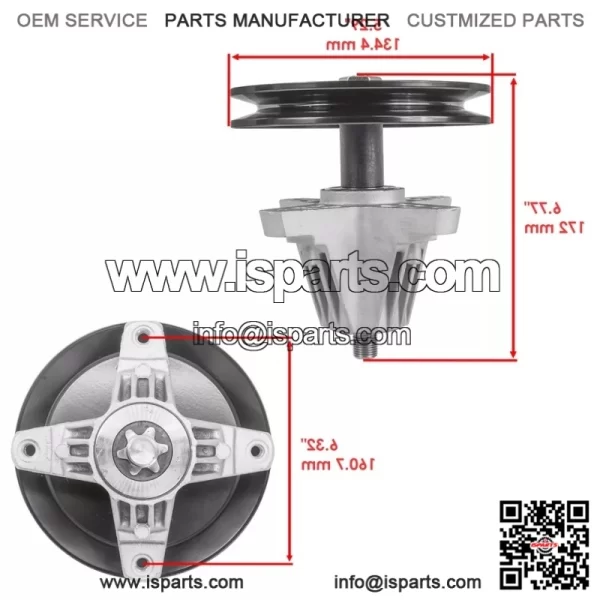 Deck Spindle Pulleys and Blade compatible with Troy-Bilt 46X, 46T, 46K, Horse XP, and TB 46 models with a 46-inch deck - Image 2