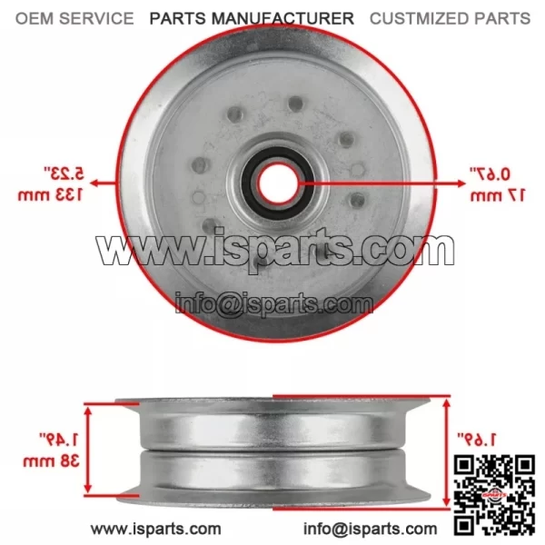 Deck Spindle Pulleys and Blade compatible with Troy-Bilt 46X, 46T, 46K, Horse XP, and TB 46 models with a 46-inch deck - Image 5