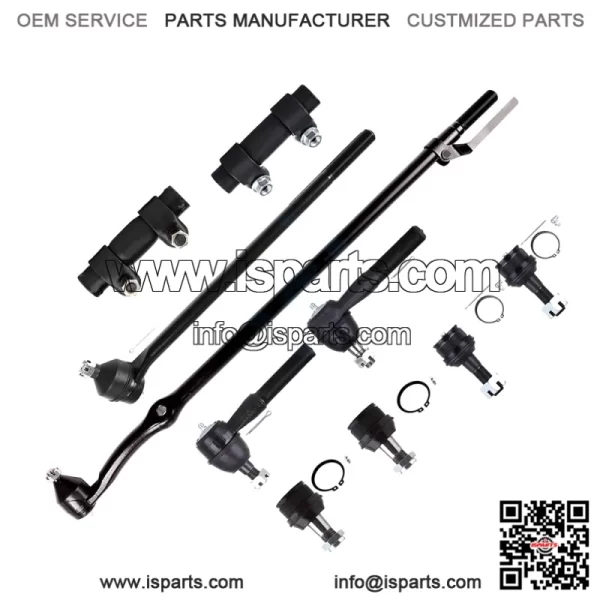 10pcs 4WD Front Suspension Kit, including Inner Tie Rod End, Outer Tie Rod End, Adjusting Sleeve, Lower Ball Joint, and Upper Ball Joint, compatible with 1987-1996 Ford F-150 models