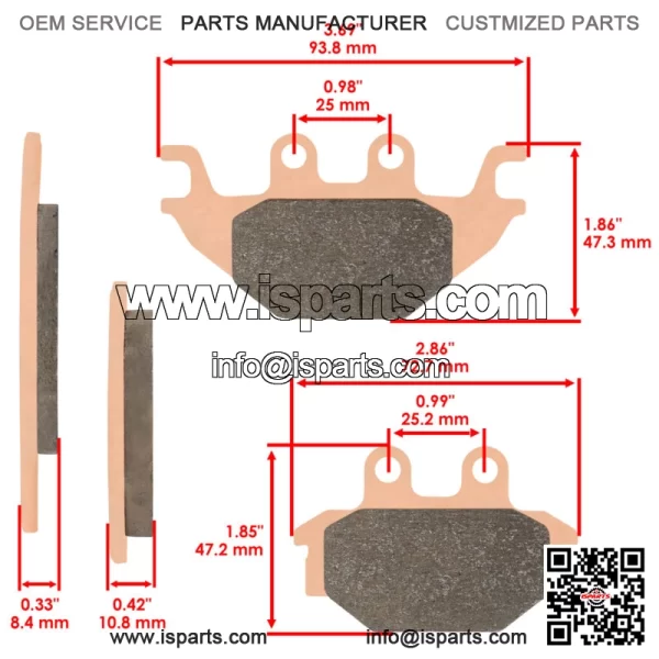 Front Rear Brake Pads for Yamaha YZF-R125 YZFR125 2008-2018  MT125 2014-2019 - Image 2